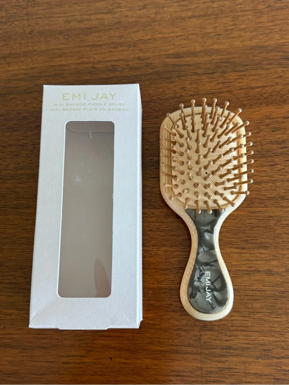 EMIJAY Mini Bamboo Paddle Brush - toasted sugar